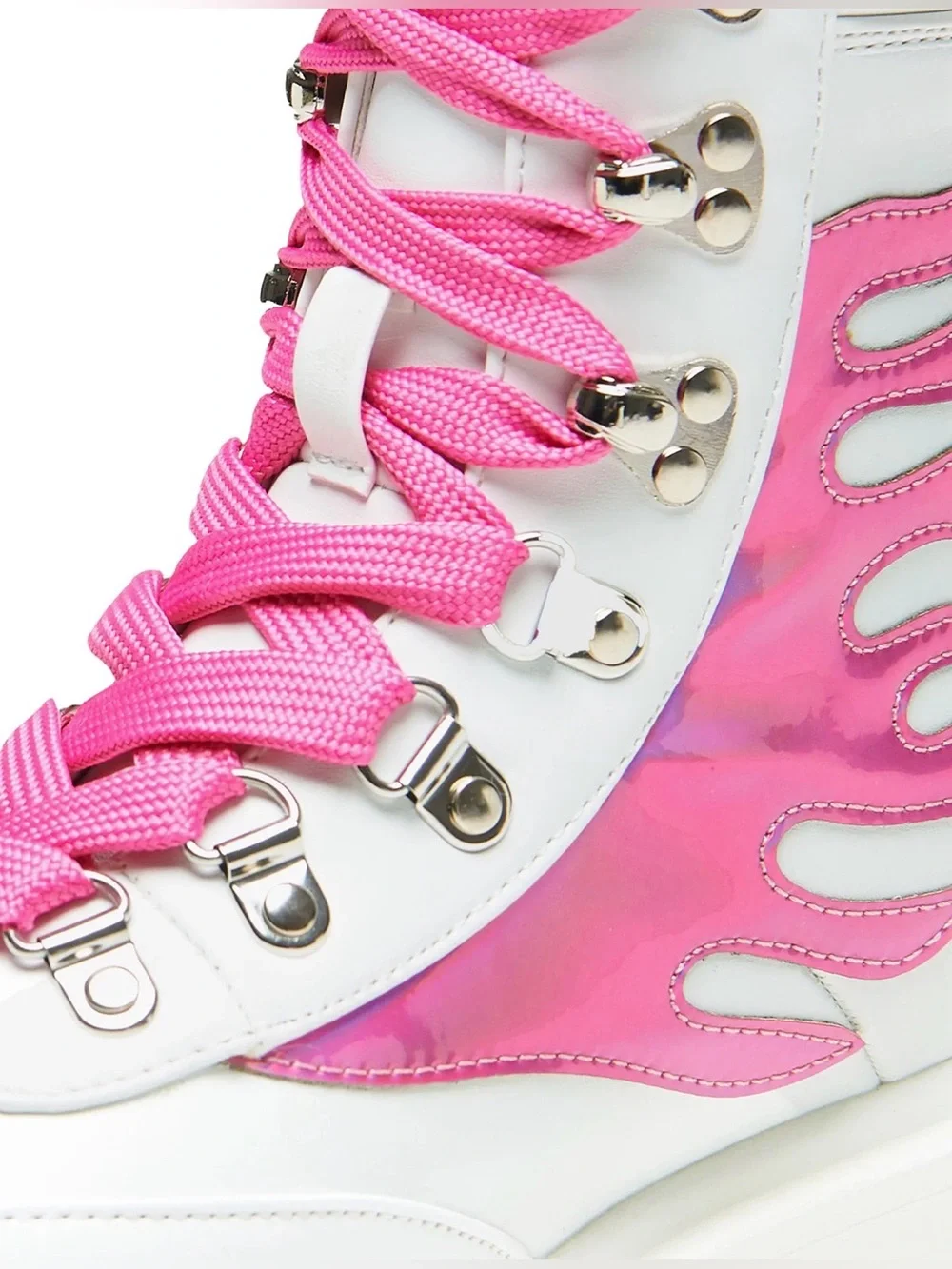 Kawaii Helios Hologram Flame Boots - Pink UK size 4 US size 6.5 EU size 37